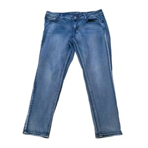 REWASH - Distressed Mid Rise Straight Leg Jeans
